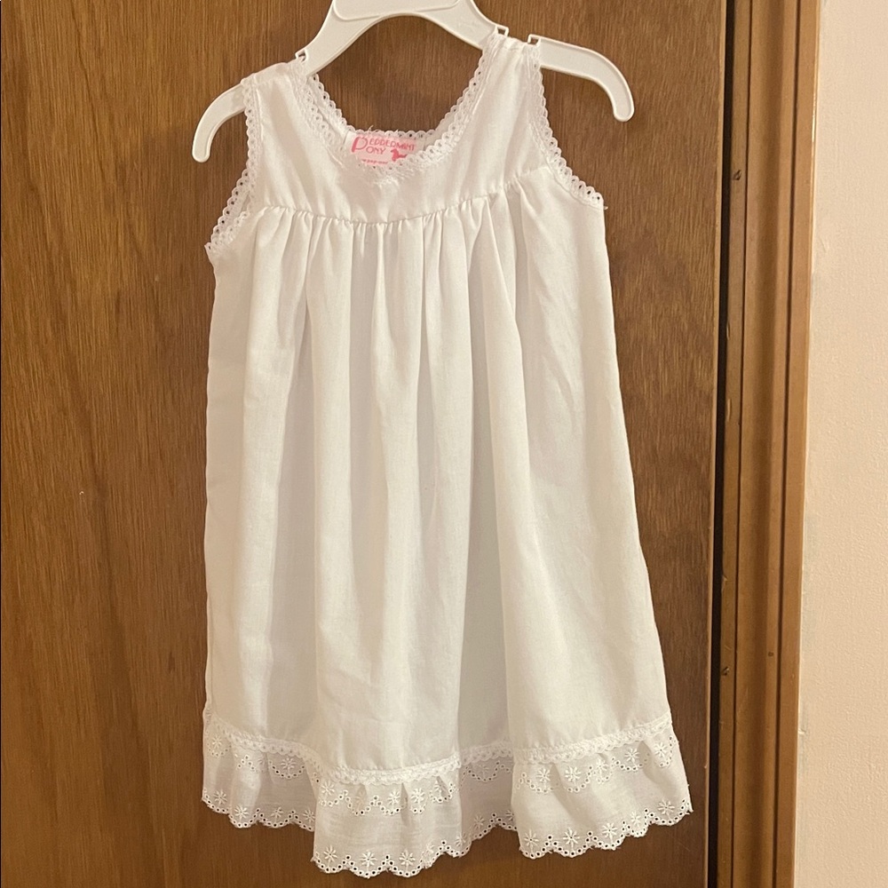Delicate White Lace Trim Kids One Piece